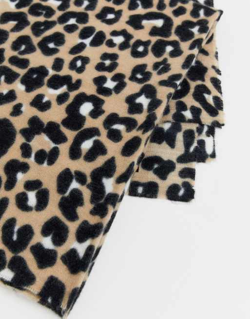 ASOS DESIGN leopard print long scarf, 4 of 4