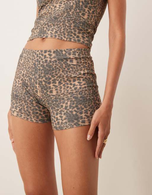ASOS DESIGN leopard print micro shorts - part of a set