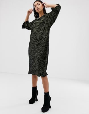 leopard print midi dress asos
