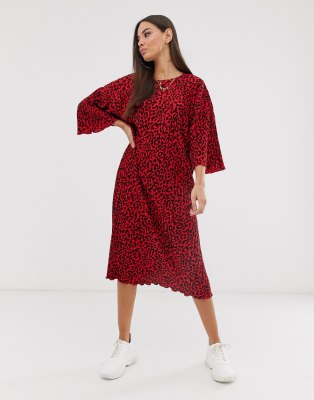asos leopard print midi dress