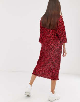 midi leopard print shirt dress