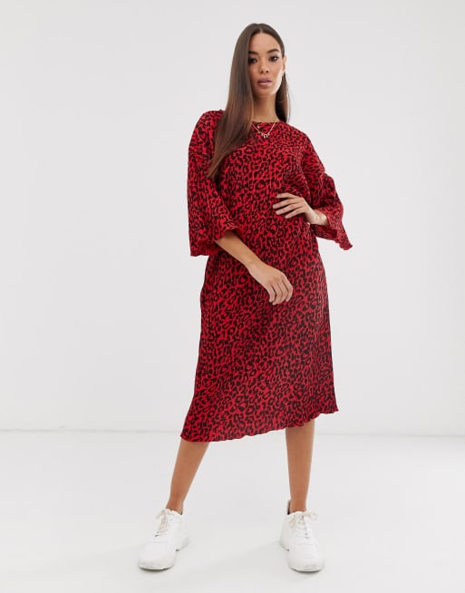 asos red leopard dress