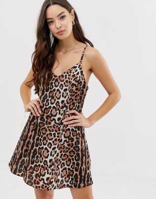 cheetah print slip dress