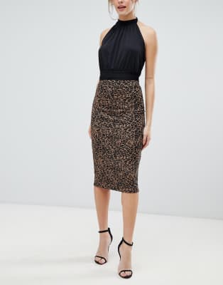 leopard print midi skirt asos
