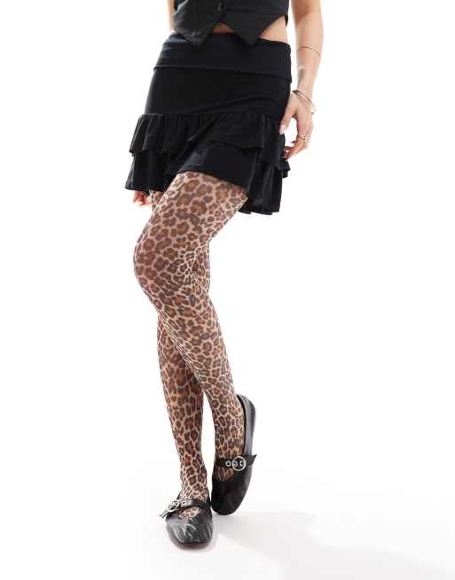 Large Animal Print Pattern 30 Denier Sheer Tights - Patterned