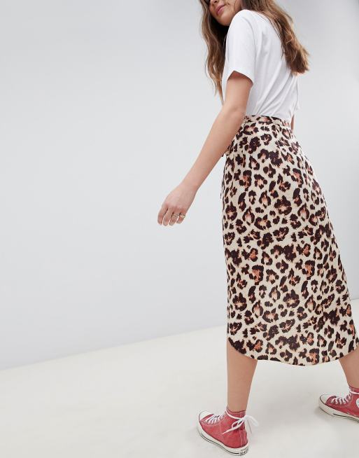 Leopard wrap shop skirt asos