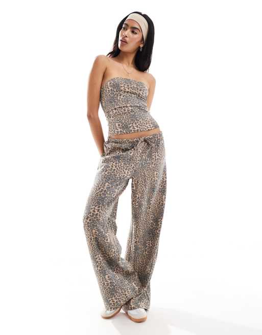 ASOS DESIGN – Leopardmönstrad, lång bandeau-topp, 3 av 5