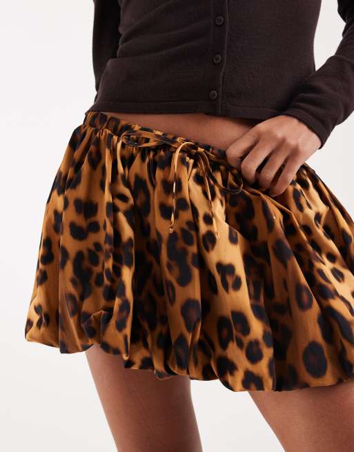 ASOS DESIGN – Leopardmönstrad minikjol med ballongfåll, 5 av 5