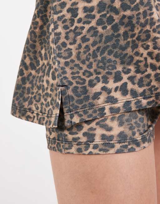 ASOS DESIGN – Leopardmönstrad miniskort i jersey, 4 av 5