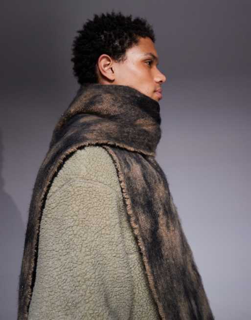 ASOS DESIGN – Leopardmönstrad, vävd halsduk i oversize, 2 av 3