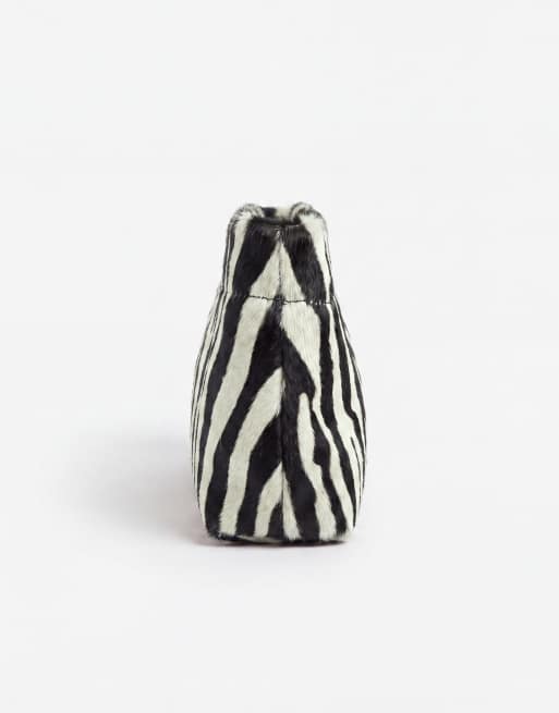 ASOS DESIGN leren elongated pouch handtas met zebra print, 7 van 8