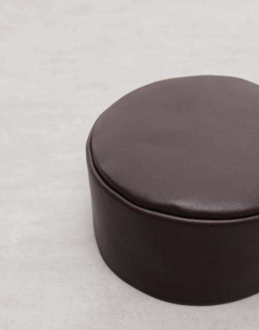 ASOS DESIGN - Leren hoedje in chocoladebruin, 3 van 3
