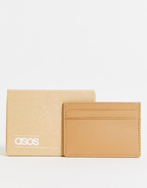 ASOS DESIGN - Leren kaarthouder in bruin