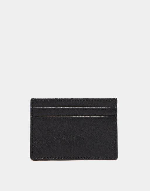 ASOS DESIGN - Leren kaarthouder met gekleurde randen in zwart en blauw