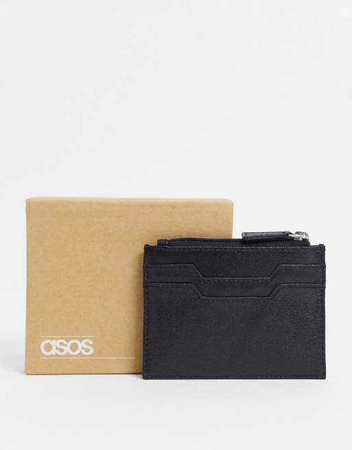 ASOS DESIGN - Leren kaarthouder met rits in zwart, 2 van 4