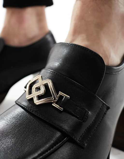 ASOS DESIGN - Leren loafers in zwart met natuurlijke zool, 2 van 4
