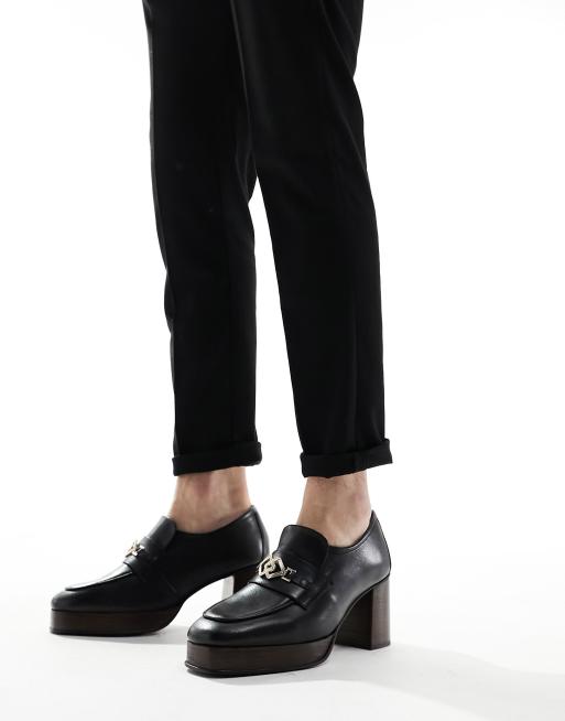 ASOS DESIGN - Leren loafers in zwart met natuurlijke zool, 4 van 4