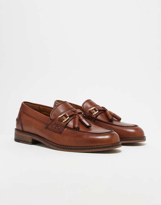 ASOS DESIGN - Leren loafers met kwastjes in lichtbruin, 2 van 5