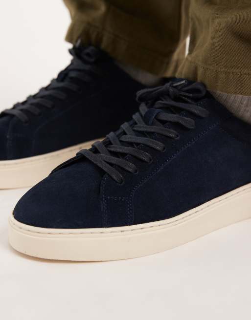 ASOS DESIGN - Leren sneakers met veters in marineblauw, 4 van 5