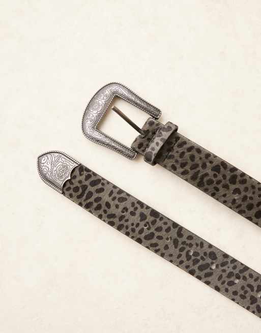 ASOS DESIGN - Leren western riem met luipaardprint, 2 van 3