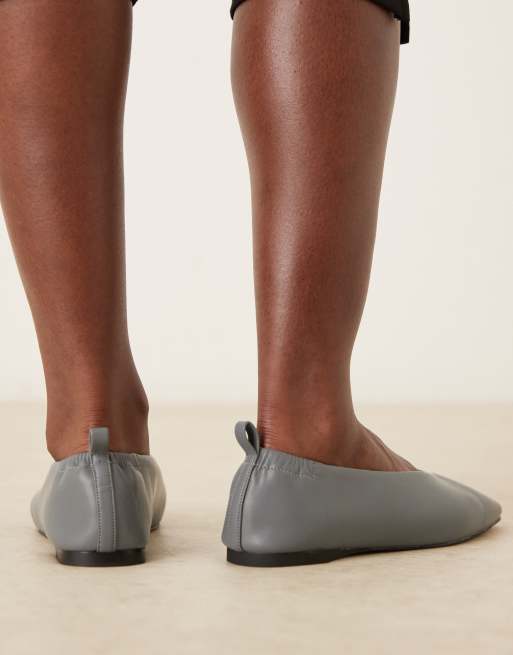 ASOS DESIGN - Leslie - Grå ballerinaer med firkantet tå, 3 af 4