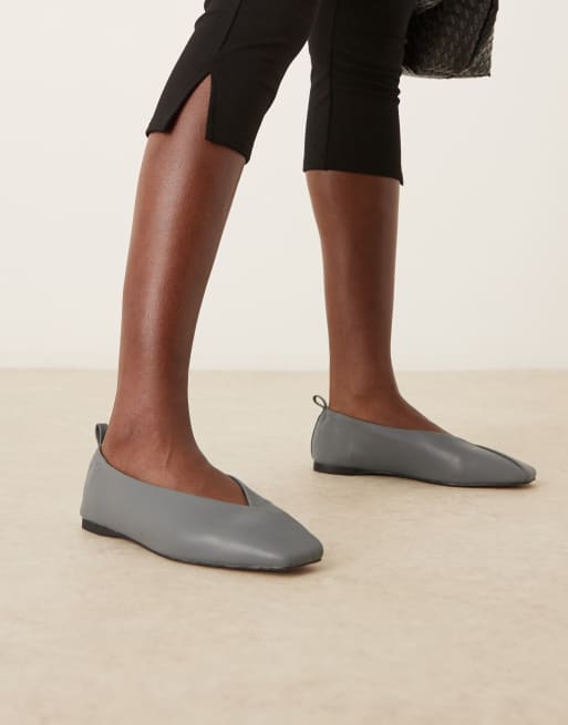 ASOS DESIGN - Leslie - Grå ballerinaer med firkantet tå, 4 af 4