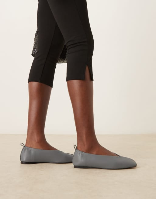 ASOS DESIGN – Leslie – Szare balerinki z kwadratowymi noskami, 2 z 4
