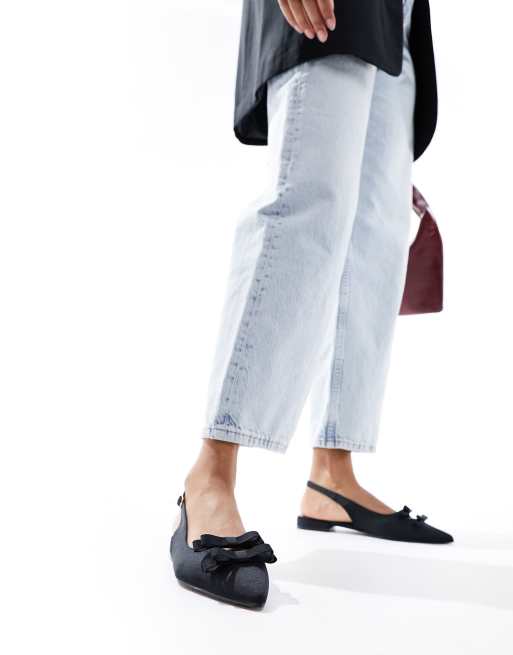 ASOS DESIGN Lesson bow ballet flats in black | ASOS