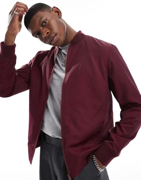 ASOS DESIGN - Let bomber-jakke i bordeaux - view 1