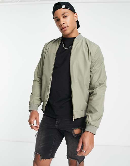 ASOS DESIGN - Let bomber-jakke i kakigrøn
