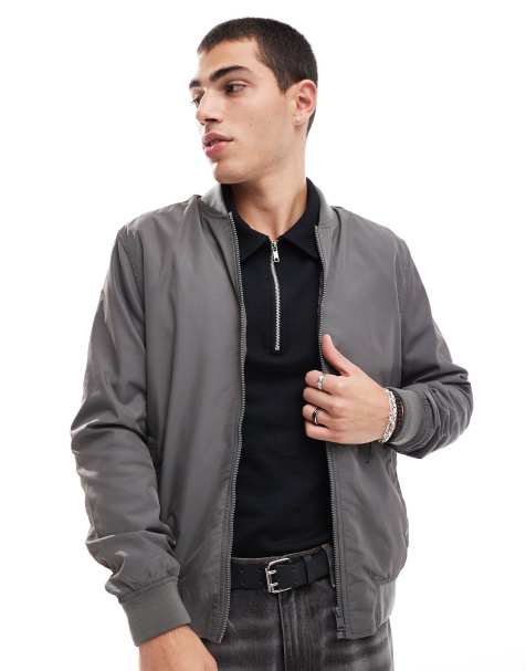 ASOS DESIGN - Let og grå bomber-jakke - view 1