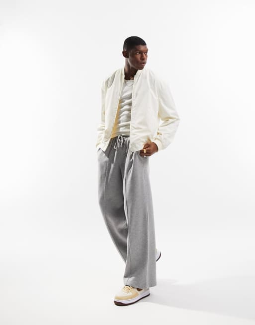 ASOS DESIGN - Let og oversized bomber-jakke i lysegrå