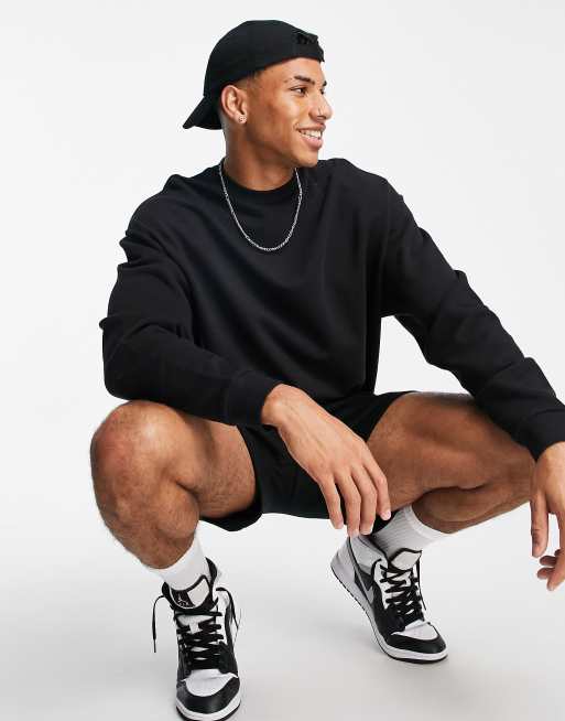 ASOS DESIGN – Let sweatshirt i sort