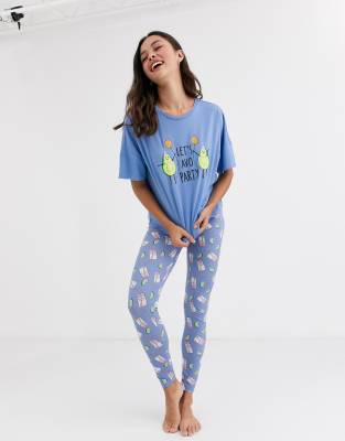 lets avo party tee \u0026 legging pyjama set 