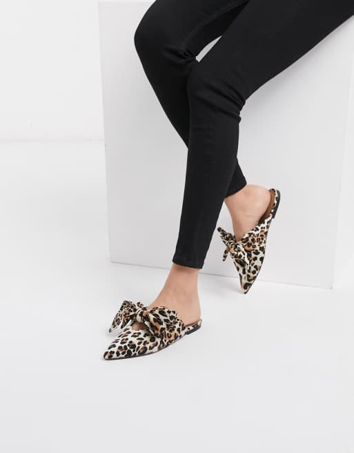 Leopard flats cheap with bow