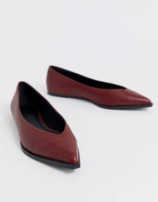burgundy flats