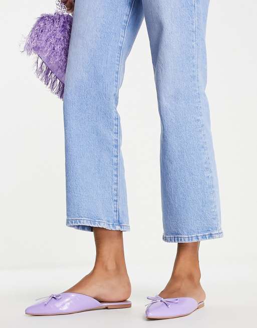ASOS DESIGN - Lewi - Mules pointues effet croco à bout pointu - Violet