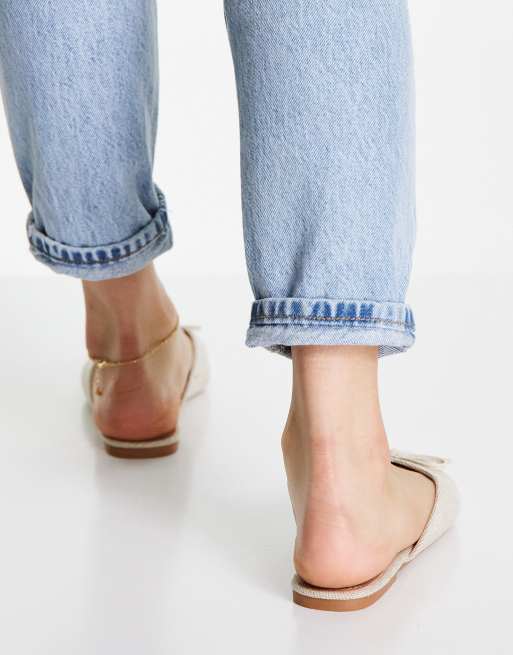 ASOS DESIGN – Lewi – Naturfärgade platta mules med spetig tå och bred passform, 4 av 4