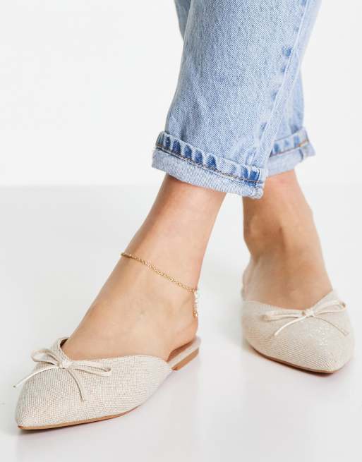 ASOS DESIGN Leeway padded twist flat mules in camel - ShopStyle