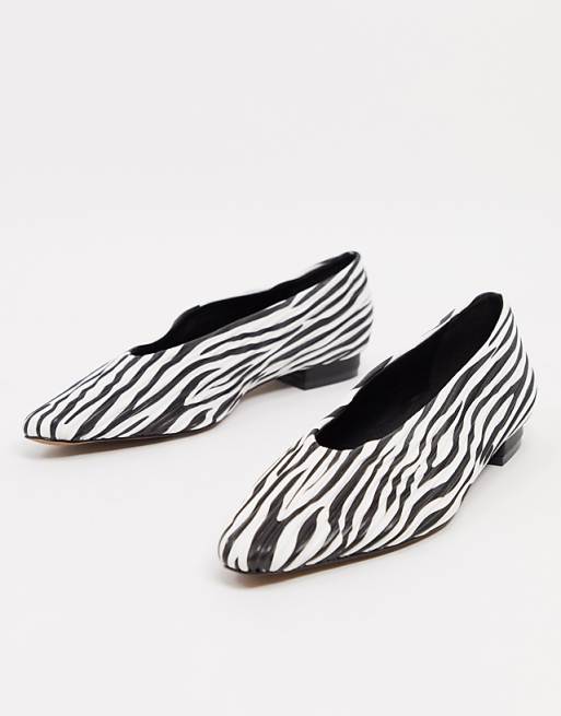 ASOS DESIGN Lexie ballet flats in zebra print | ASOS