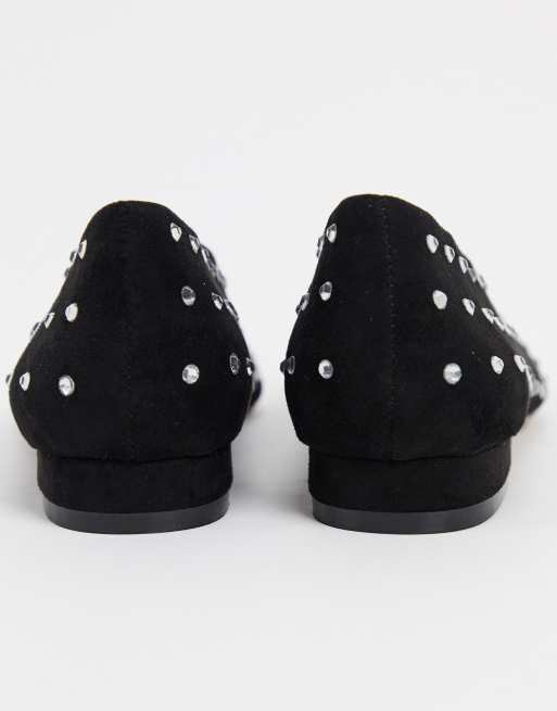 ASOS DESIGN – Lexie – Svarta ballerinaskor med strass, 2 av 4