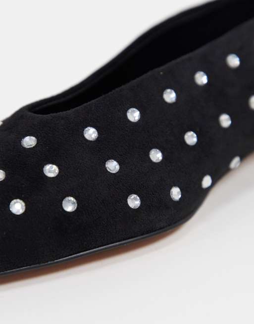 ASOS DESIGN – Lexie – Svarta ballerinaskor med strass, 4 av 4