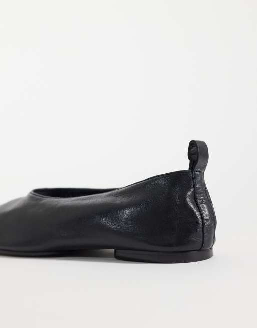 ASOS DESIGN Liana ballerines premium en cuir véritable noires, 3 de 4