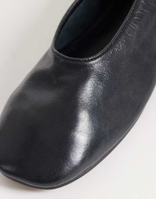 ASOS DESIGN Liana premium bailarinas de piel en negro, 4 de 4