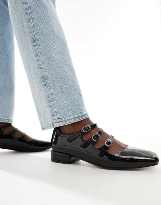 ASOS DESIGN - Liberty - Mary Jane ballerina's in zwart, 4 van 4