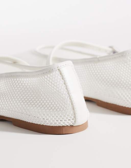 ASOS DESIGN - Libra - Ballerines style babies en tulle - Blanc, 3 de 4