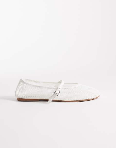 ASOS DESIGN - Libra - Mary Jane ballerina's van mesh in wit - view 1