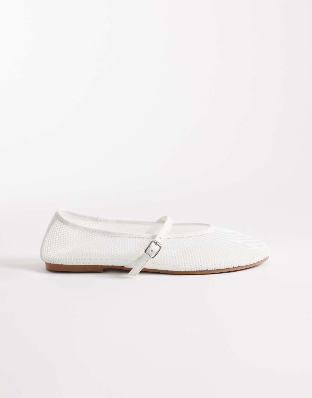 ASOS DESIGN Libra mesh mary jane ballets in white