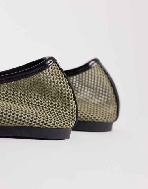 ASOS DESIGN – Libra – Siateczkowe balerinki typu Mary Jane w kolorze khaki, 4 z 4