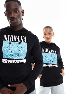 Asos Design License Hoodie With Nirvana Print In Black